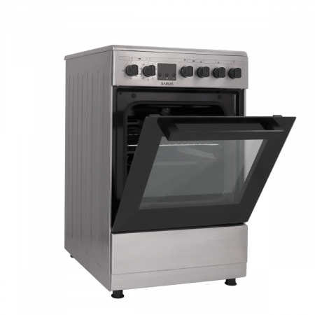 Aragaz cu 4 zone de gatit, plita vitroceramica, cuptor electric, INOX, Samus SM564VTE [1]