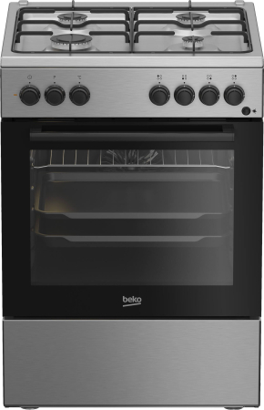 Casa & Gradina - Aragaz cu cuptor electric, 4 arzatoare, aprindere electrica, 6 functii, booster, timer, grill, ventilatie, Inox, BEKO