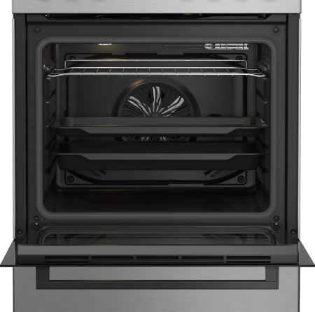 Aragaz cu cuptor electric, 4 arzatoare, aprindere electrica, 6 functii, booster, timer, grill, ventilatie, Inox, BEKO [4]