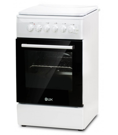 Casa & Gradina - Aragaz cu cuptor electric, 4 arzatoare, aprindere electrica, lumina cuptor, siguranta, 50 x 60 cm, Alb, LDK