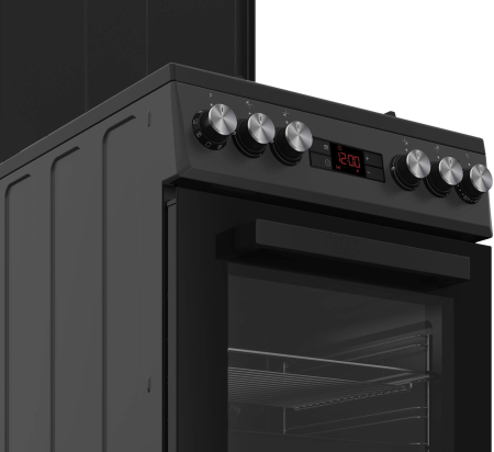 Aragaz cu cuptor electric, 4 arzatoare gaz, 8 functii, convectie 3D, lumina, 50 x 60 cm, Antracit, BEKO [2]