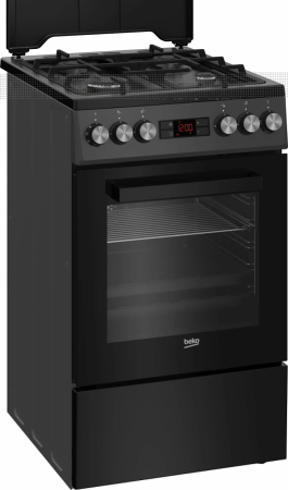 Aragaz cu cuptor electric, 4 arzatoare gaz, 8 functii, convectie 3D, lumina, 50 x 60 cm, Antracit, BEKO [1]