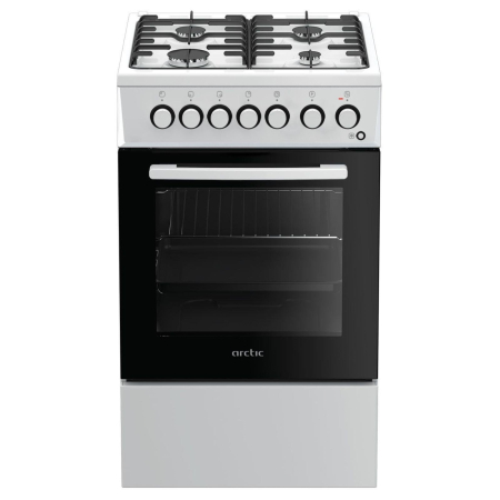 Aragazuri - cuptor electric - Aragaz cu cuptor electric, 4 arzatoare gaz, timer, lumina, aprindere electrica, grill, Alb, ARCTIC