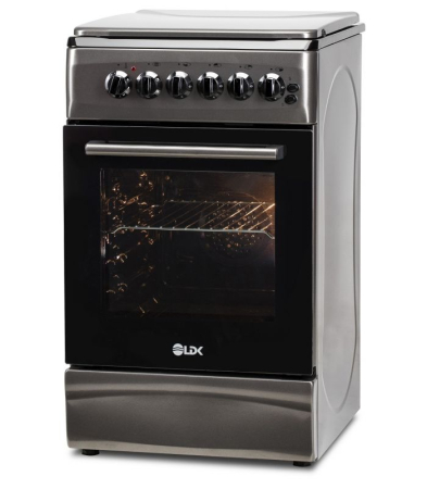 Aragaz cu cuptor electric, 4 arzatoare, siguranta, aprindere electrica, grill, iluminare, 50 x 60 cm, 2 in 1, GPL+GN, Gri, LDK [2]