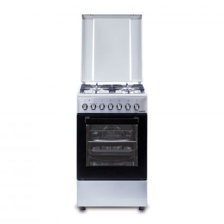Aragaz cu cuptor electric, 7 functii, capacitate 43 L, 4 arzatoare gaz, grill, aprindere electrica, gratare din fonta, Inox, Samus [4]