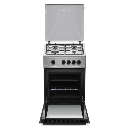 Aragaz cu cuptor pe gaz, 4 arzatoare, 50 x 50 cm, 2 in 1, Gpl + GN, cuptor 52 L, Inox, ALBATROS [2]