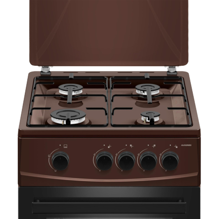 Aragaz cu cuptor pe gaz, 4 arzatoare, 50 x 50 cm, 2 in 1, Gpl + GN, cuptor 52 L, Maro, ALBATROS [1]