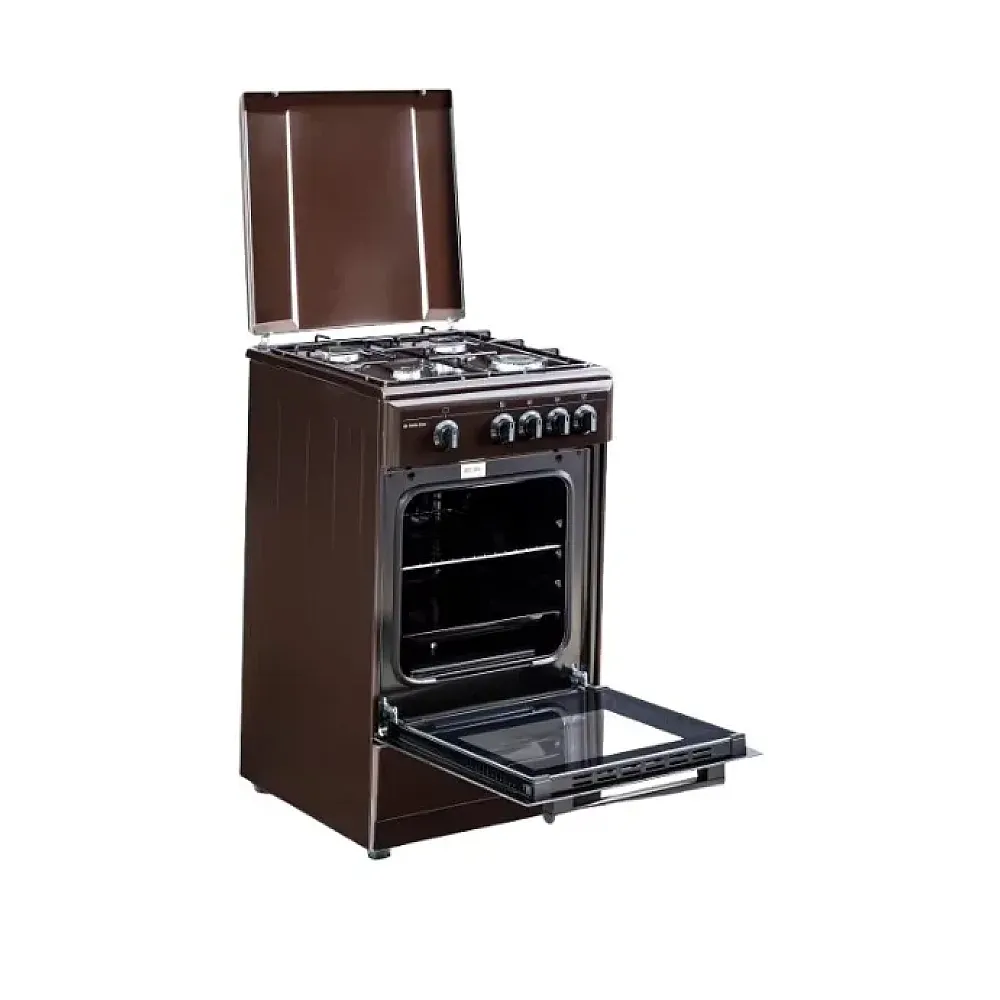 Aragaz cu cuptor pe gaz, 4 arzatoare, 50 x 55 cm, duze Gpl, volum cuptor 49 L, Maro, Studio Casa Viva Galaxy [1]