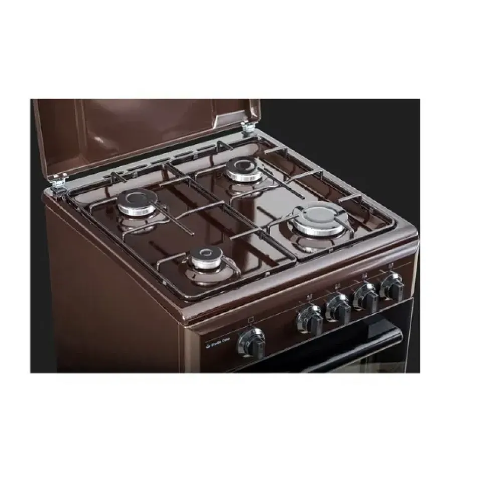 Aragaz cu cuptor pe gaz, 4 arzatoare, 50 x 55 cm, duze Gpl, volum cuptor 49 L, Maro, Studio Casa Viva Galaxy [2]