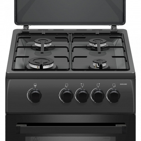 Aragaz cu cuptor pe gaz, 4 arzatoare, 50 x 60 cm, 2 in 1 Gpl/Gaz natural, Antracit, Samus [2]