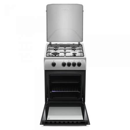 Aragaz cu cuptor pe gaz, 4 arzatoare, 50 x 60 cm, 2 in 1 Gpl/Gaz natural, inox, Samus [2]