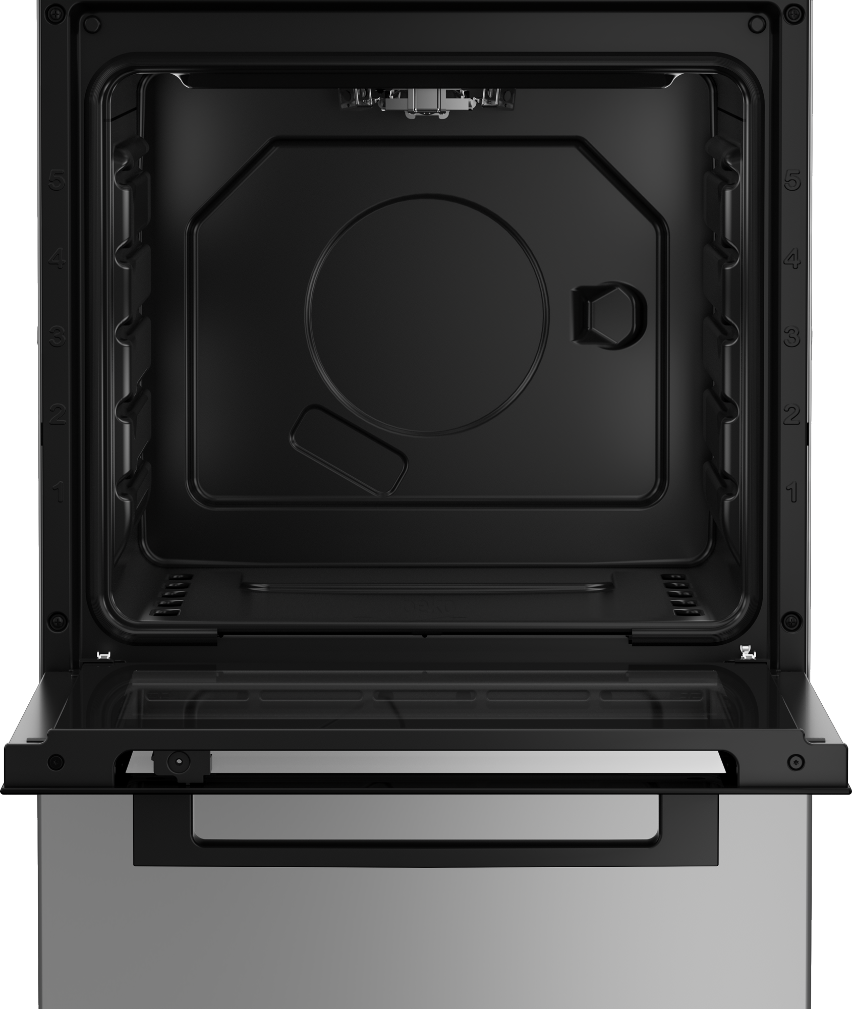 Aragaz cu cuptor pe gaz, 4 arzatoare. aprindere electrica, 50 x 60 cm, cuptor 55 L, lumina, inox, BEKO [4]