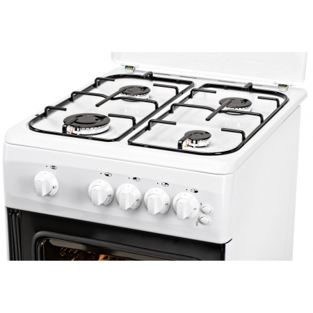 Aragaz cu cuptor pe gaz, 4 arzatoare, aprindere electrica, lumina cuptor, rotisor, grill, siguranta, 50 x 60 cm, Alb, LDK [3]