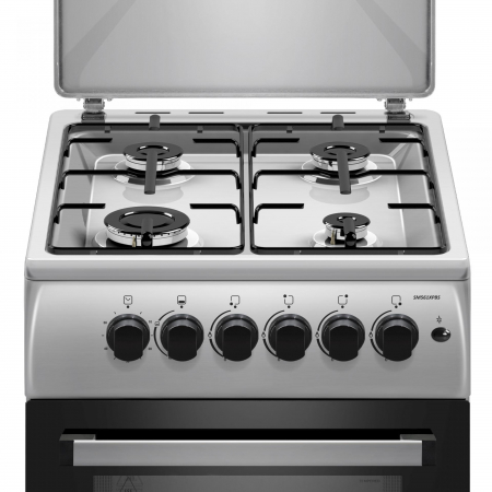 Aragaz cu cuptor pe gaz, 4 arzatoare, aprindere electrica, timer, Gpl/Gaz natural, Inox, Samus [3]