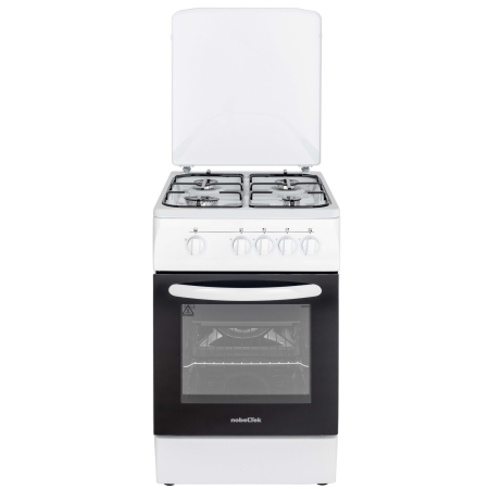 Casa & Gradina - Aragaz cu cuptor pe gaz, 4 arzatoare, GPL, 50 x 60 cm, siguranta gaz, capac metalic, email, Alb, NOBELTEK