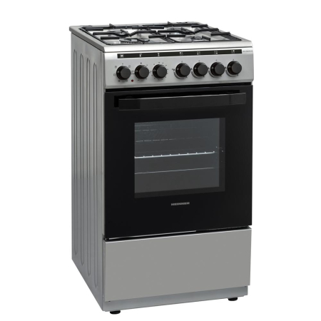 Aragaz cu cuptor electric, 4 arzatoare gaz, grill, sertar pt vase, lumina cuptor, 50 x 60 cm, aprindere electrica, Heinner [1]