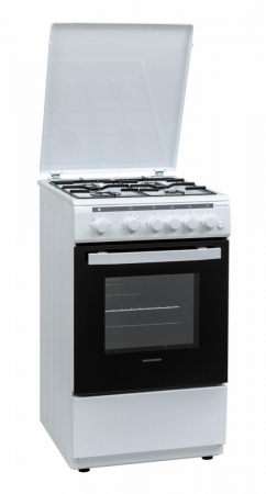 Casa & Gradina - Aragaz cu cuptor pe gaz, 4 ochiuri, 50 x 60cm, duze GPL incluse, sertar vase, lumina cuptor, aprindere electrica, alb, Heinner