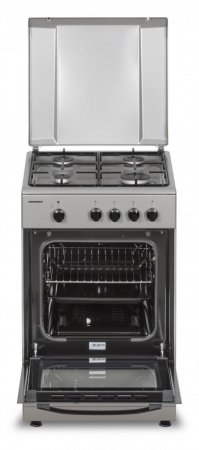 Aragaz cu cuptor pe gaz, 4 ochiuri, 50cm, duze GPL incluse, argintiu, Heinner [1]