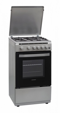 Casa & Gradina - Aragaz cu cuptor pe gaz, 4 ochiuri, 50cm, duze GPL incluse, lumina cuptor, aprindere electrica, argintiu, Heinner