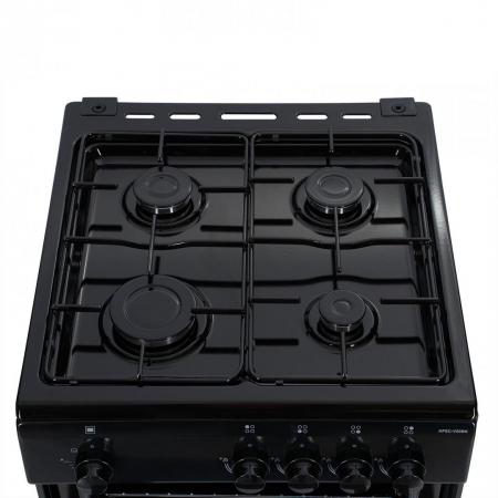 Aragaz cu cuptor pe gaz, 4 ochiuri, 50cm, duze GPL incluse, siguranta flacara, negru, Heinner [3]