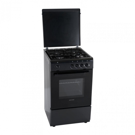 Aragazuri - cuptor gaz - Aragaz cu cuptor pe gaz, 4 ochiuri, 50cm, duze GPL incluse, siguranta flacara, negru, Heinner