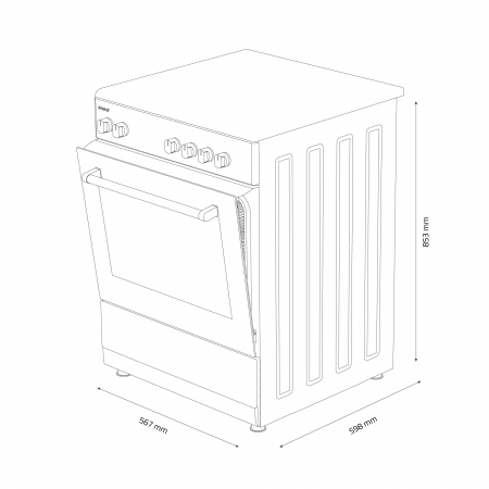 Aragaz cu cuptor pe gaz, 4 ochiuri, aprindere electrica, Samus SM654APGS [5]