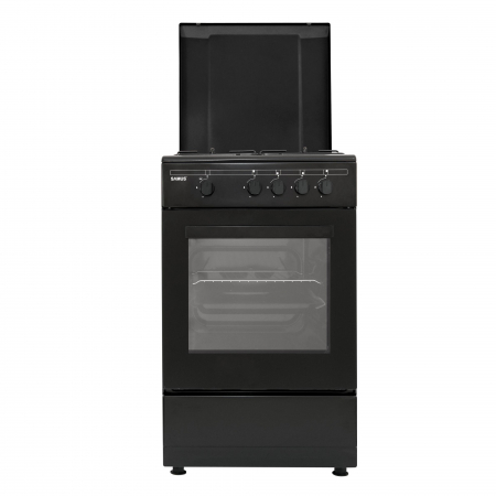 Aragazuri & Plite - Aragaz cu cuptor pe gaz, 4 ochiuri, geam dublu cuptor, Samus SM450BBS
