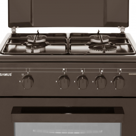 Aragaz cu cuptor pe gaz, 4 ochiuri, geam dublu cuptor, Samus SM450MBS [2]