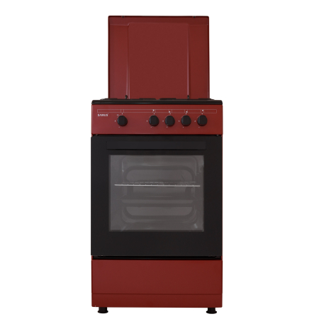 Aragaz cu cuptor pe gaz, 4 ochiuri, Samus SM566APGS BURGUNDY-BLACK [1]