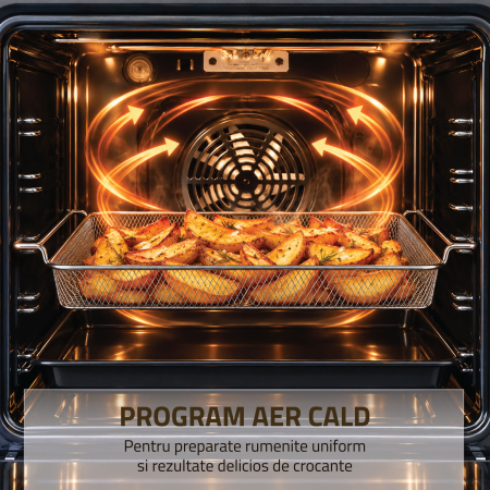 Aragaz Electric SAMUS SM569VDE Inox, Plită Vitroceramică 4 Zone, Cuptor 59 L, Clasa A, 11 Funcții, Grill, Ventilație, Touch Control, 50 cm. [4]