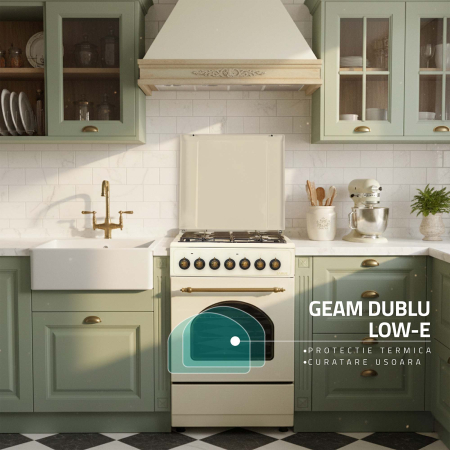 Aragaz rustic, 4 arzatoare, cuptor electric, aprindere electrica, Samus SR550EL3C [12]