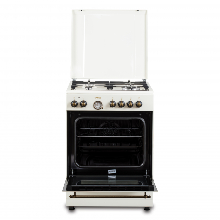 Aragaz rustic cu cuptor electric,  4 ochiuri gaz, grill 2000W, aprindere electrica, gratare din fonta, Beige, Samus [4]