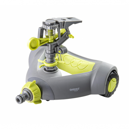Casa & Gradina - Aspersor cu impuls, mobil cu roti, 0-360°, raza maximă de udare - 11 m / 353 m2, Gardex 405300