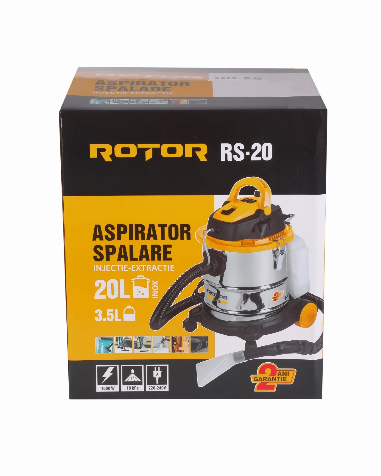 Aspirator cu spalare, injectie-extractie, capacitate 20 L, putere 1200 W, filtru HEPA, filtru SPUMA, ROTOR [4]