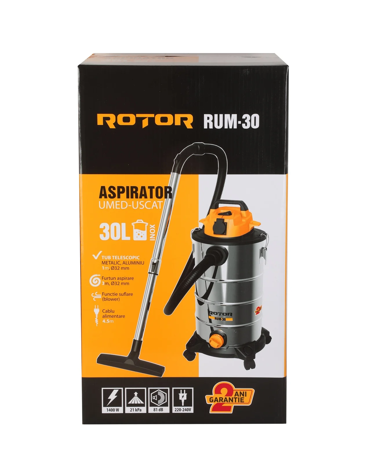 Aspirator umed-uscat, capacitate 30 L, putere 1400 W, functie suflare, filtru HEPA, ROTOR [4]
