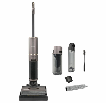 Aspirator vertical cu functie de spalare, afisaj digital, acumulator LI-ION 22.2 V, autocuratare, aspirare umed-uscat, HEINNER [1]