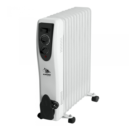 Casa & Gradina - Calorifer electric, 11 elementi, putere 2500 W, 3 trepte, termostat reglabil, roti pt deplasare, ALBATROS