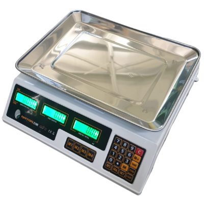 Cantare Electronice - Cantar electronic, 40 kg, baterie 4V, reincarcabila, tava inox, 220V, Rotor R218