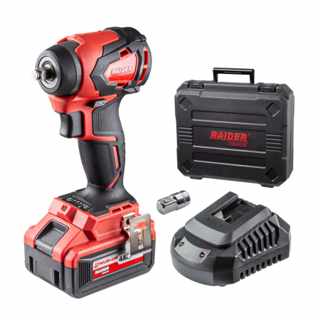 Scule Electrice - Cheie impact, 20V, 1x4Ah, 280Nm, 1/2", 3/8", Led, Li-Ion, Raider RDI-IBW03 SET