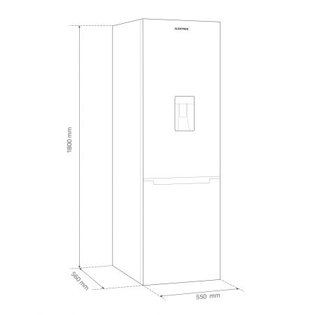 Combina frigorifica, 2 usi, capacitate 278 L, dozator de apa, clasa E, dezghetare automata, lumina LED, INOX, ALBATROS [2]