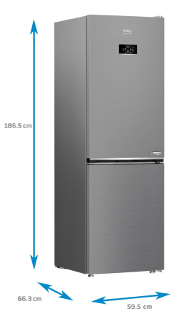 Combina frigorifica, 2 usi, capacitate 316 L, congelator, NO FROST, clasa E, Argintiu, BEKO [8]