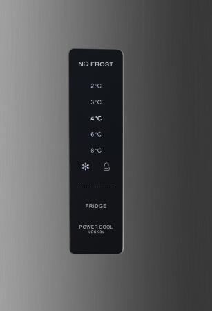 Combina frigorifica 2 usi, capacitate 415 L, NO FROST, afisaj LED, clasa E, INOX, PYRAMIS [3]