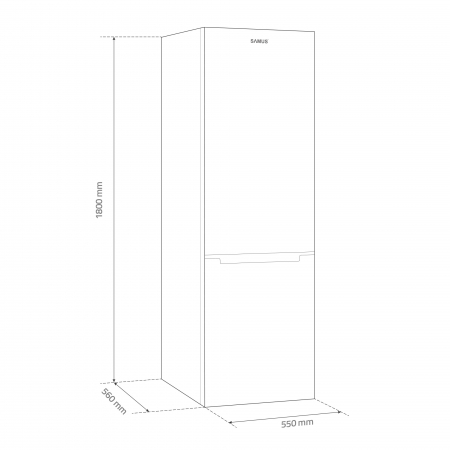Combina frigorifica, 2 usi, congelator, 262L, Samus SCX344E [2]