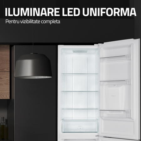 Combina frigorifica, 2 usi, congelator, Full NO FROST, capacitate 324 L, dozator de apa, LED, usi reversibile, Alb, SAMUS [10]