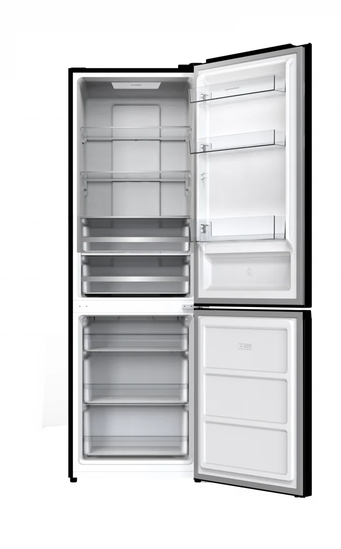 Combina frigorifica, capacitate 400 L, NO FROST, sticla neagra, dual inverter, dezghetare automata, LED, H 186 cm, Negru, HEINNER [1]
