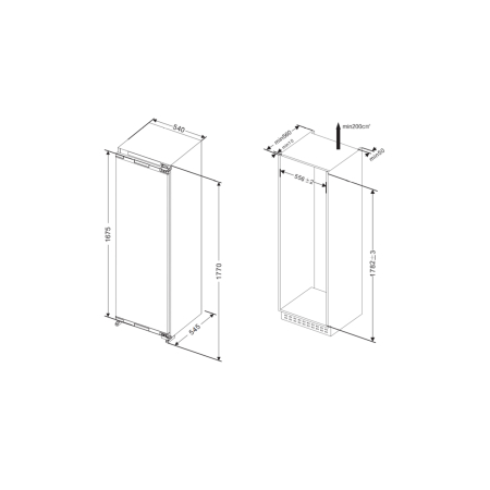 Combina frigorifica incorporabila,  NO FROST, capacitate 260 L, clasa F, lumina LED, PYRAMIS [2]