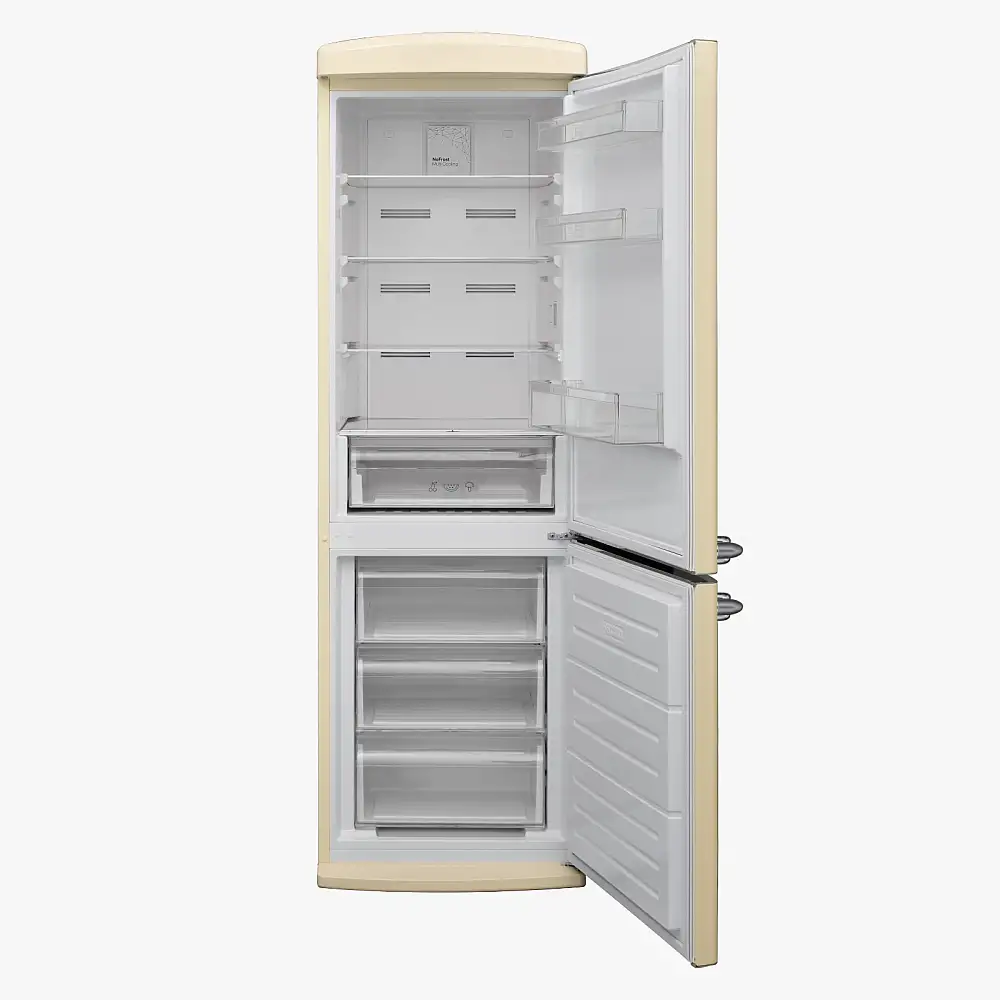 Combina frigorifica rustica, NO FROST, capacitate 330 L, mod ECO, congelare rapida, H 190 cm, lumina LED, Crem, STUDIO CASA [1]