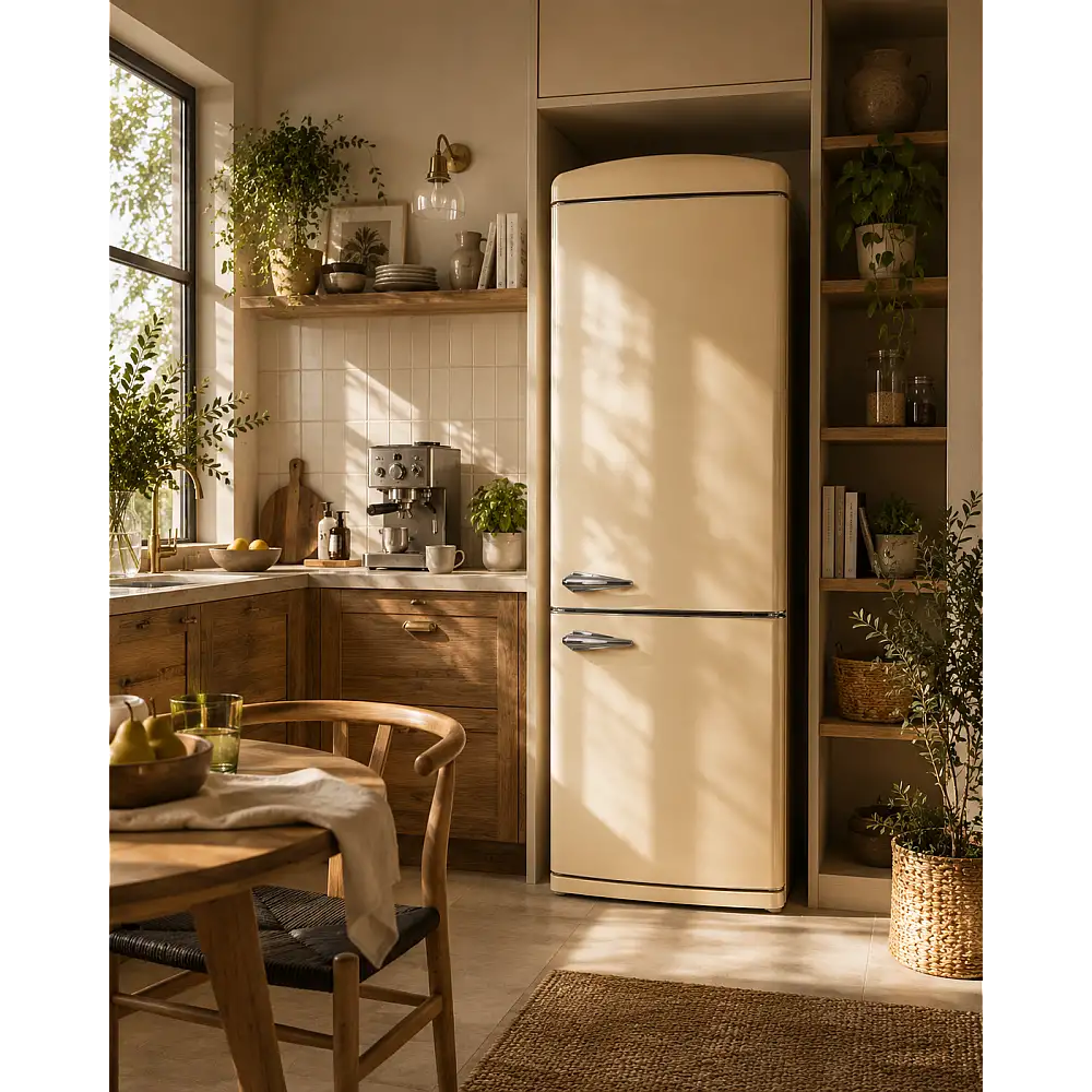 Combina frigorifica rustica, NO FROST, capacitate 330 L, mod ECO, congelare rapida, H 190 cm, lumina LED, Crem, STUDIO CASA [2]