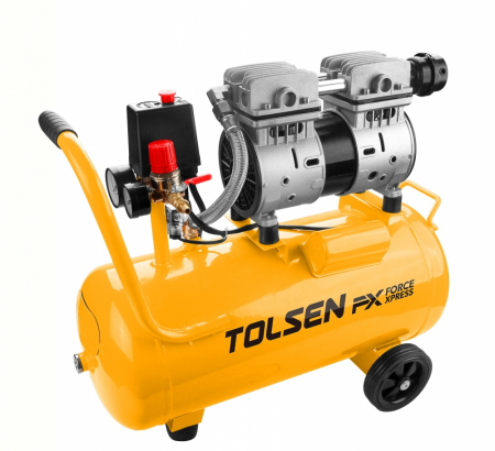 Compresoare - Compresor aer 24 L, 7 bar, 800 W, silentios si fara ulei, AirXT, Tolsen 73134