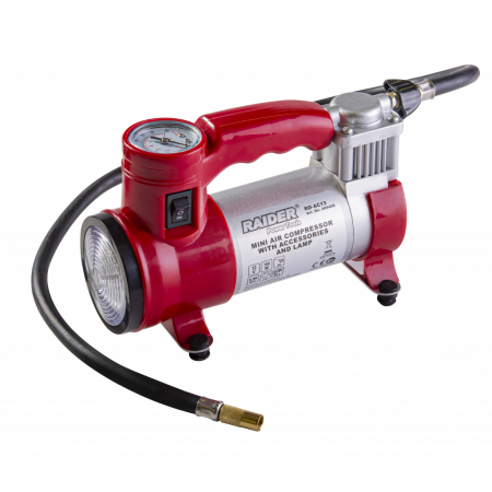 Compresoare - Compresor Auto 12V x 180W 35L/min cu accesorii si lampa de lucru Raider RD-AC13